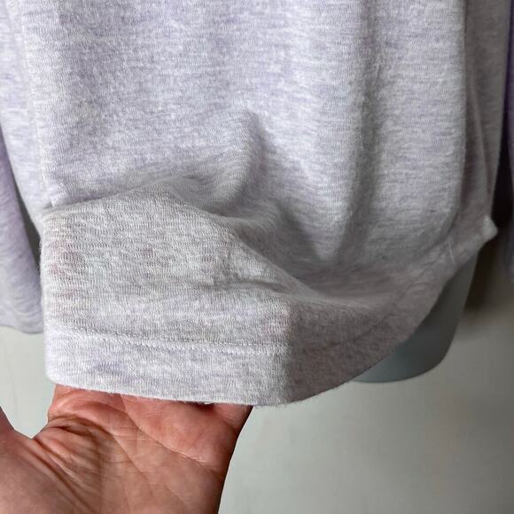 Loft Women's Sweater XS Light Purple Raglan Long Sleeve Lightweight Heathered - Picture 4 of 7